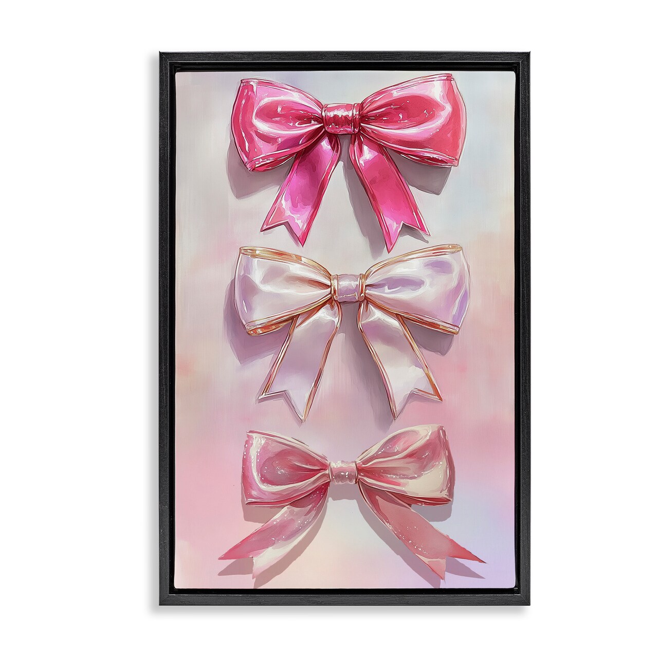 Stupell Industries Blush And Satin Bows Floating Frame, design by Annabelle Hall